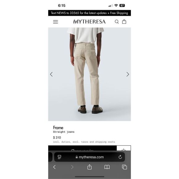 FRAME The Straight Jeans Cream Button Down Raw Hem - Picture 13 of 14